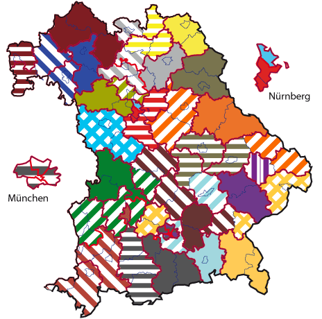 17. Wahlperiode: Wahlkreise in Bayern