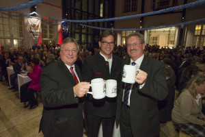 Martin Burkert, Florian Pronold und Christian Ude auf der Freistaatsfeier in Berlin