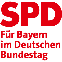 Logo der SPD mit dem Zusatz "Für Bayern im Deutschen Bundestag"